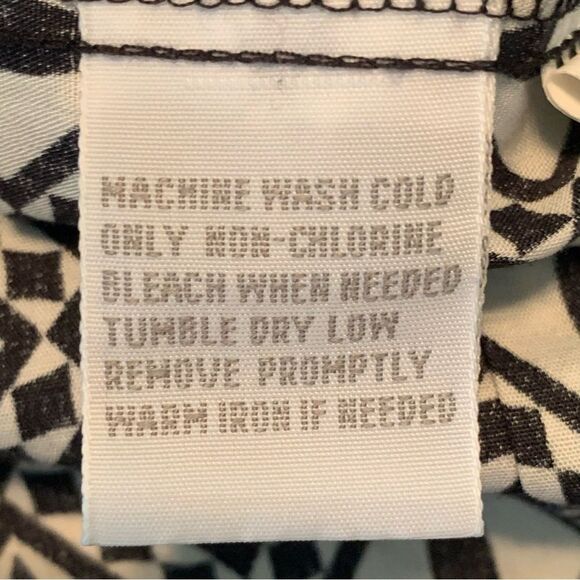 FOXCROFT WRINKLE FREE SHIRT WOMENS 14 BLACK & BLUE FITTED 100% COTTON BUTTON UP. - Picture 9 of 11